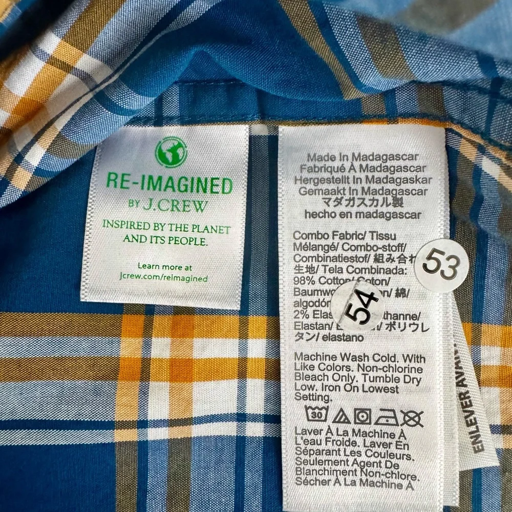 J.Crew Men’s Plaid Button-Down Shirt – NWT Size: XL
